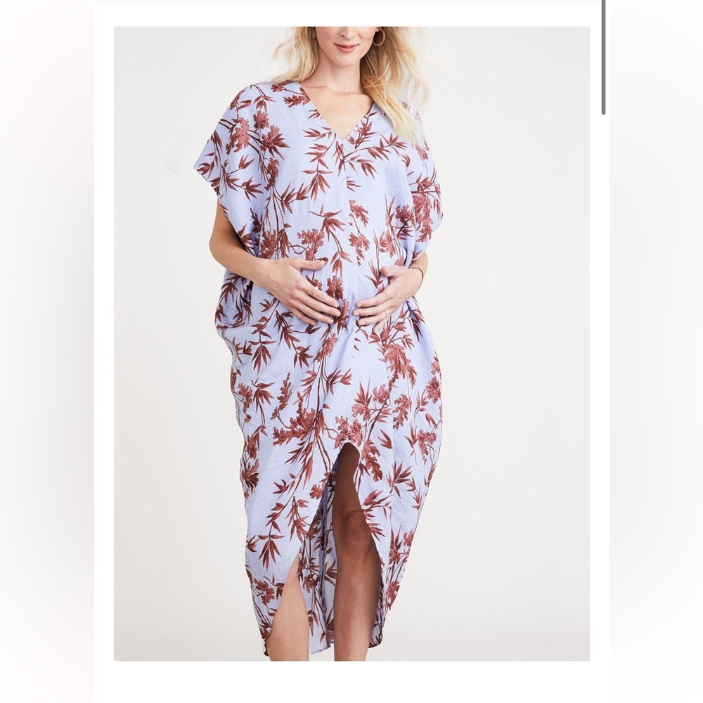 O/S Petite Hatch The Linen Riviera Caftan Dress - Picture 2 of 7